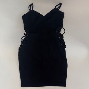 Fashion Nova Black Strappy Backless Dress